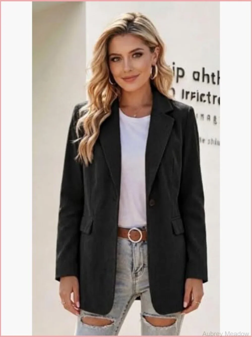 Long Sleeve Corduroy Blazer Notch Lapel Business Casual Dressy Suit Jacket